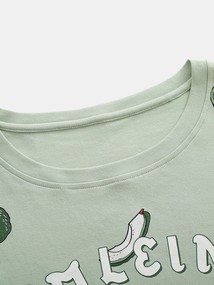 Conjuntos De Pijama De Manga Corta Con Estampado De Letras De Animales De Dibujos Animados Lindos Para Mujeres De Talla Grande