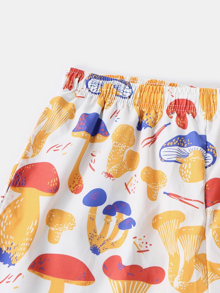 Conjuntos De Pijamas De Manga Corta Con Estampado De Setas De Colores Para Hombre