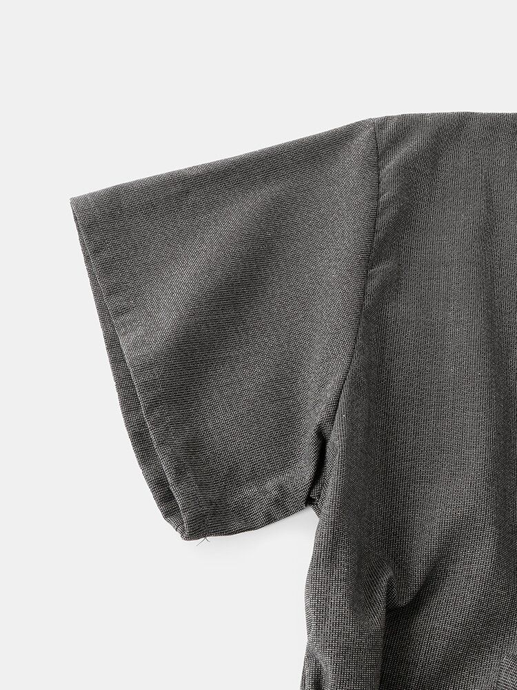 Conjuntos De Ropa De Salón Cortos Sueltos De Algodón Con Cuello En V Y Corbata Lateral De Kimono Lateral Para Hombre