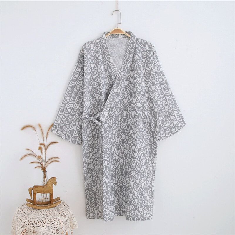 Hombres Kimono Japonés Yukata Albornoz Bata Vestido De Baño Vestido De Dormir Pijama De Salón