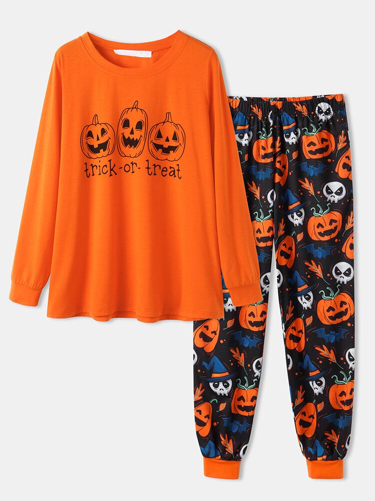 Pantalones De Chándal De Cintura Elástica Fantasma De Calabaza De Dibujos Animados De Halloween De Talla Grande Para Mujer Conjunto De Pijama Acogedor