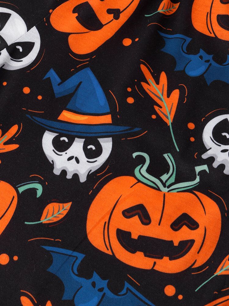 Pantalones De Chándal De Cintura Elástica Fantasma De Calabaza De Dibujos Animados De Halloween De Talla Grande Para Mujer Conjunto De Pijama Acogedor