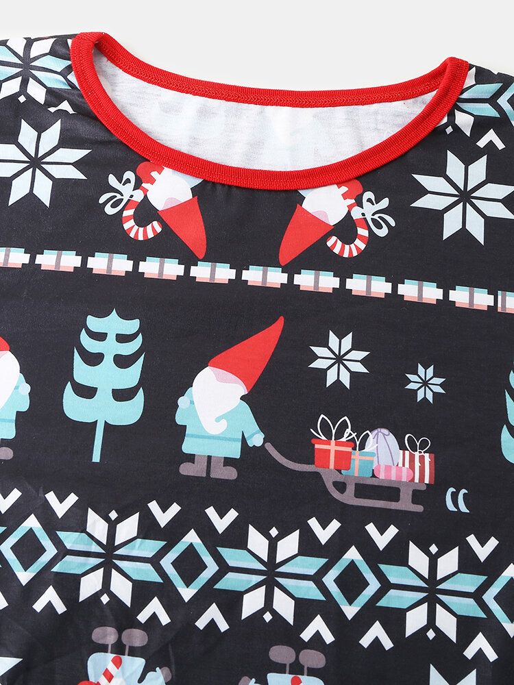 Pantalones De Chándal Sueltos Con Estampado De Patrón Navideño De Dibujos Animados Para Hombre Conjunto De Pijamas De Salón En Casa