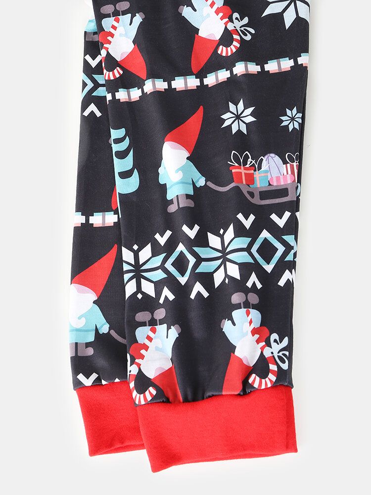 Pantalones De Chándal Sueltos Con Estampado De Patrón Navideño De Dibujos Animados Para Hombre Conjunto De Pijamas De Salón En Casa