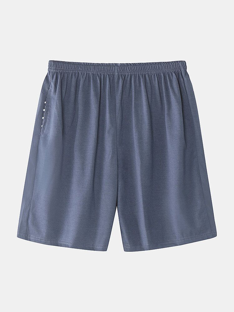 Pantalones Cortos Sueltos Sin Mangas Sin Mangas De Algodón A Rayas Para Hombre Conjuntos De Pijamas Finos De Loungewear Informal