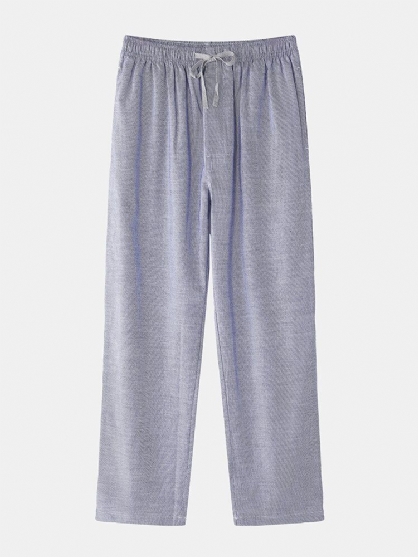 Pantalones De Dormir Casuales Para El Hogar Con Cordón Suelto Ligeros Ligeros Sencillos Y Sencillos De Algodón Para Hombre