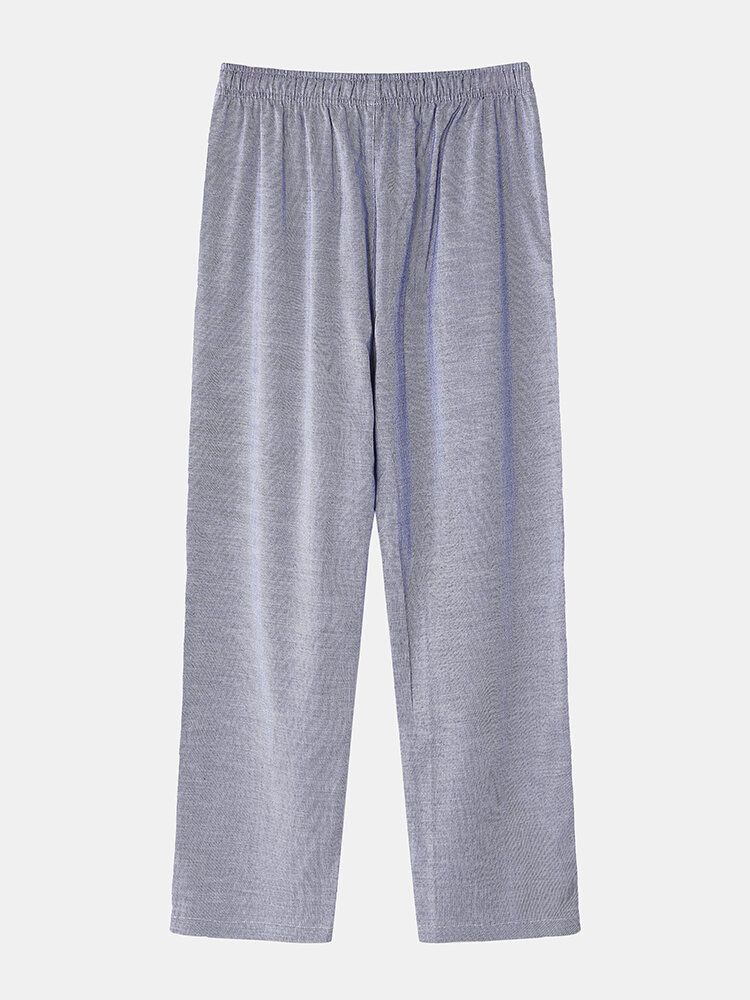 Pantalones De Dormir Casuales Para El Hogar Con Cordón Suelto Ligeros Ligeros Sencillos Y Sencillos De Algodón Para Hombre