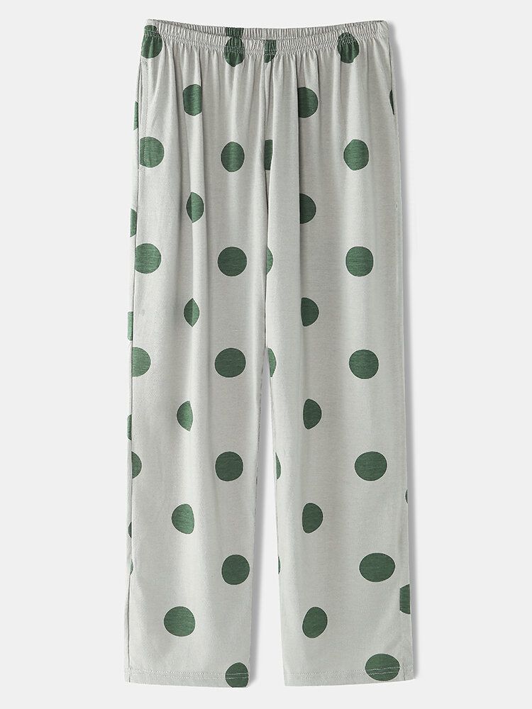 Pantalones Sueltos De Algodón Con Estampado De Lunares De Estilo Japonés Para Mujer Conjuntos De Pijamas De Talla Grande Para El Hogar