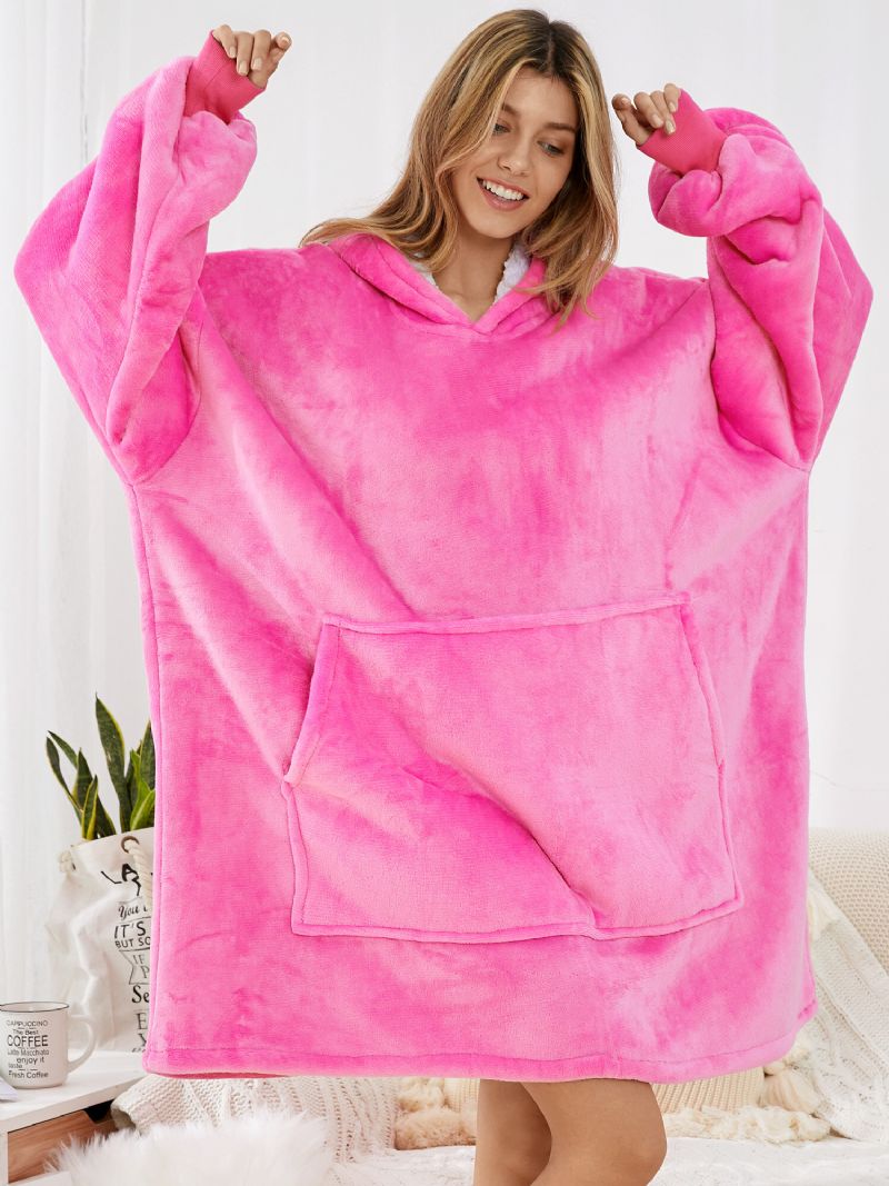 Sudadera Con Capucha De Manta Con Forro Polar De Franela Con Forro Polar De Franela Para Mujer Ropa De Hogar Suelta De Invierno