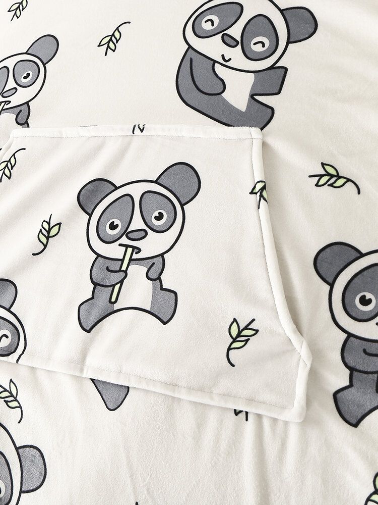 Sudadera Con Capucha De Manta Suelta Para El Hogar Con Forro Polar Con Estampado De Panda Lindo Para Mujer