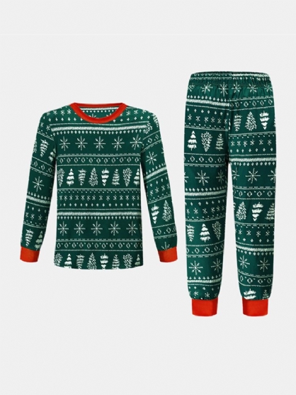 Sudaderas De Manga Larga Con Estampado Navideño Para Hombre Pantalones De Chándal Con Cintura Elástica Conjunto De Pijama Para El Hogar