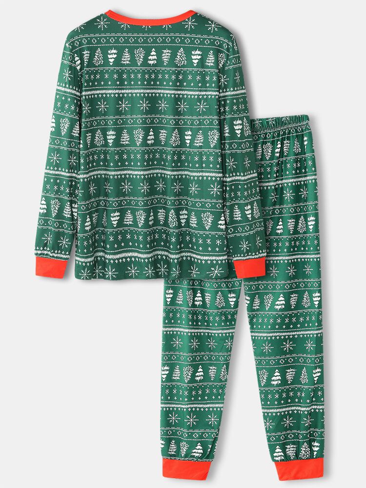 Sudaderas De Manga Larga Con Estampado Navideño Para Hombre Pantalones De Chándal Con Cintura Elástica Conjunto De Pijama Para El Hogar