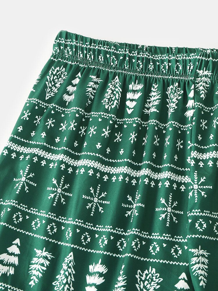 Sudaderas De Manga Larga Con Estampado Navideño Para Hombre Pantalones De Chándal Con Cintura Elástica Conjunto De Pijama Para El Hogar