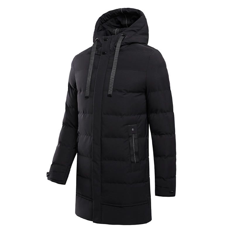 Parka Con Capucha De Abrigo Grueso Grueso A Prueba De Viento De Invierno Medio Largo Para Hombre