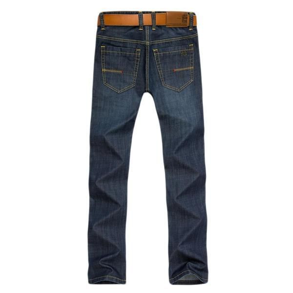 Casual Business Straight Leg Primavera Verano Algodón Transpirable Basic Jeans Largos Para Hombres