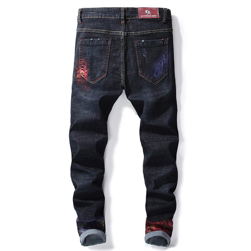 Impresión Hip-hop Design Colorful Holes Jeans Para Hombres