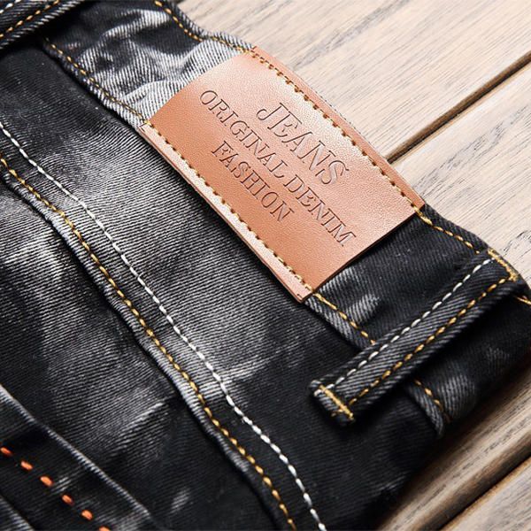 Jeans Cortos Hasta La Rodilla Elásticos De Moda Personalizados Rasgados Vintage Para Hombres