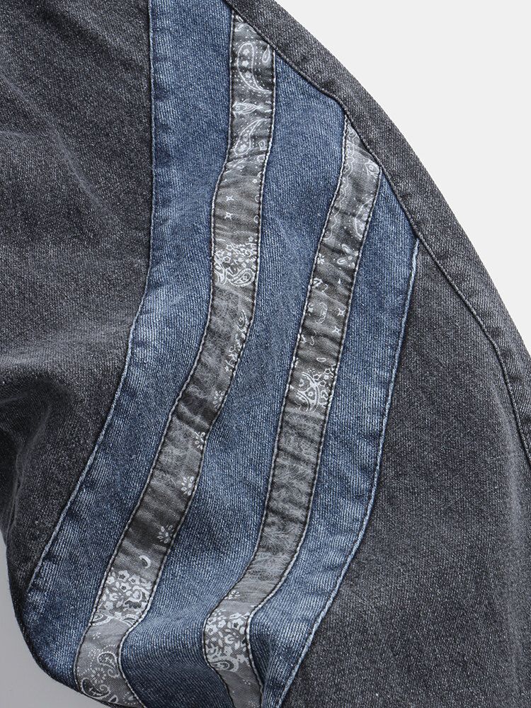 Jeans Harlan De Cintura Elástica Con Bolsillo De Patchwork Para Hombre