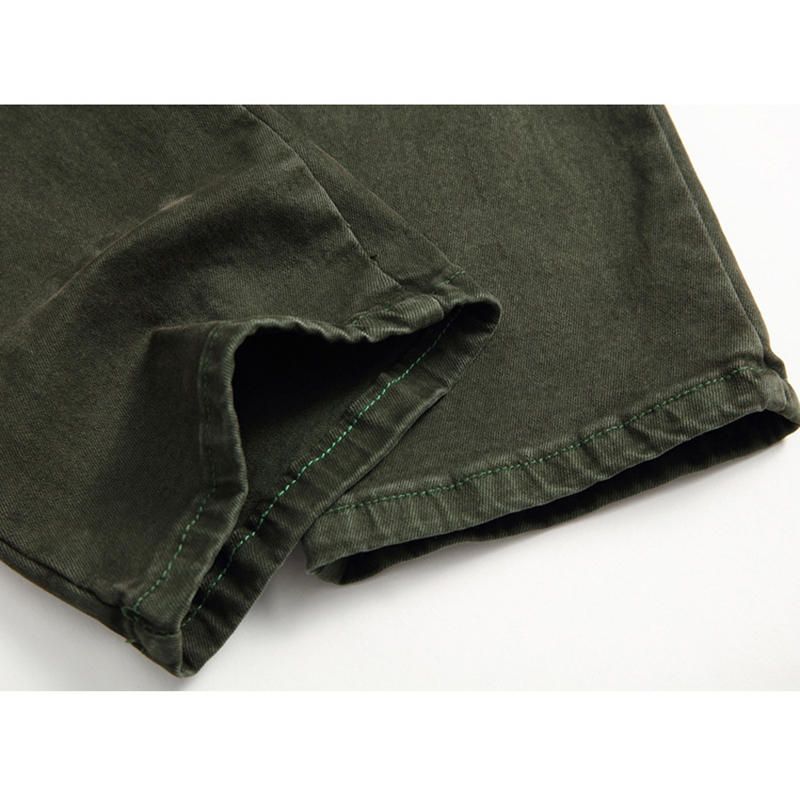 Pantalones De Carga Delgados Con Cremallera Multibolsillos Elásticos Plisados Casuales Para Hombre