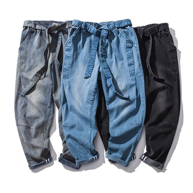 Pantalones De Mezclilla Para Hombre Pantalones De Gran Tamaño Para Jóvenes