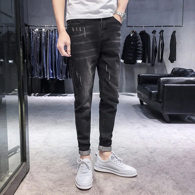 Season New Elastic Men Jeans Casual Slim Feet Pants Trend Pantalones Largos Para Hombres