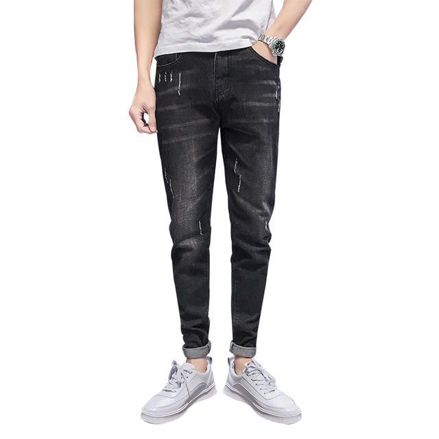 Season New Elastic Men Jeans Casual Slim Feet Pants Trend Pantalones Largos Para Hombres