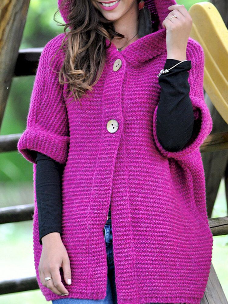 Cardigans Con Capucha De Punto Sueltos Casuales Para Mujer