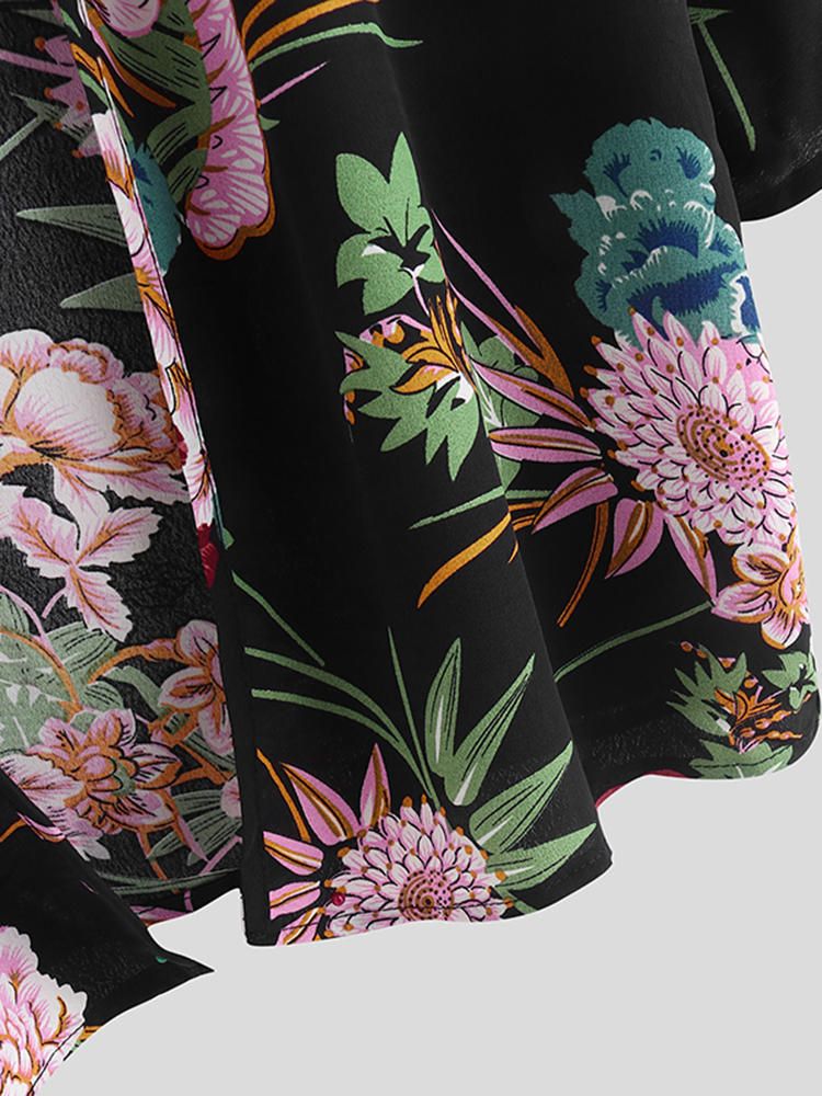 Cárdigans De Manga 3/4 Con Estampado Floral Informal Para Mujer