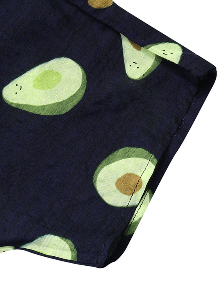 Cardigans De Manga Larga Con Estampado De Aguacate Casual Para Mujer