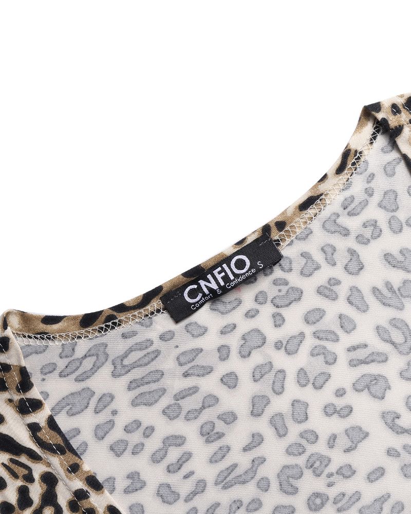 Cardigans De Manga Larga Con Estampado De Serpiente De Leopardo Para Mujer