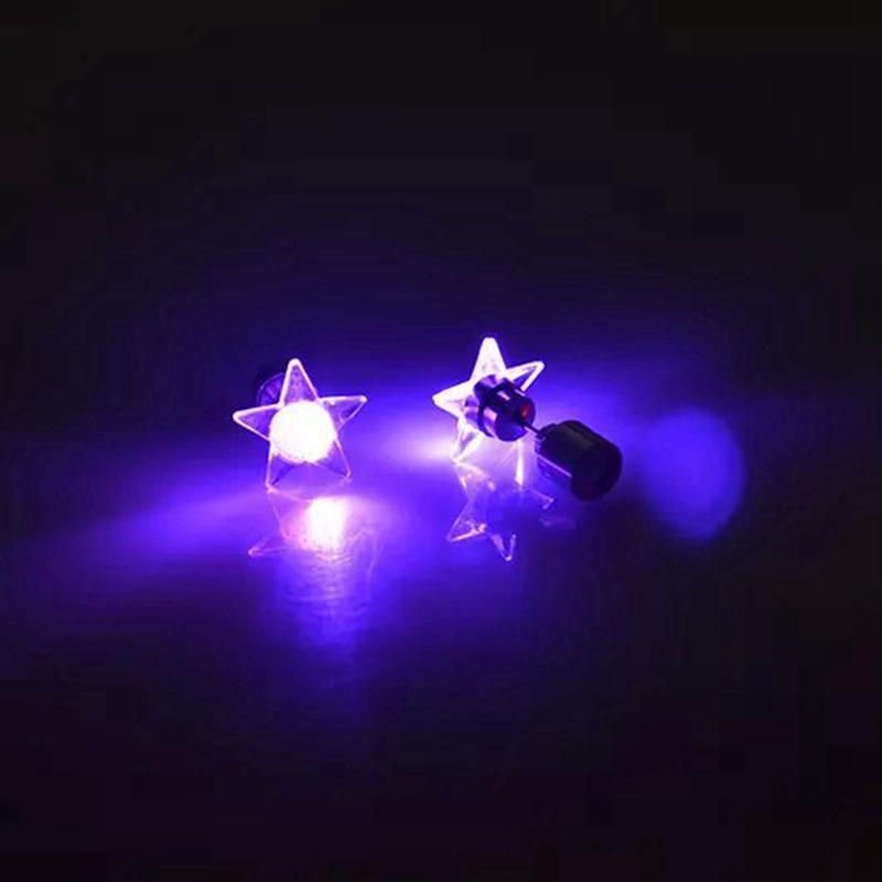 1 Par De Atractivos Pendientes Led Iluminados Con Forma De Estrella Brillante Para Mujer Regalo De Navidad