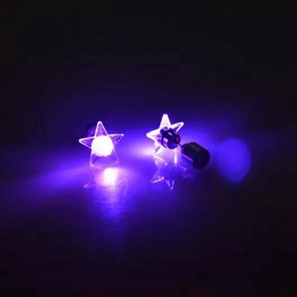 1 Par De Atractivos Pendientes Led Iluminados Con Forma De Estrella Brillante Para Mujer Regalo De Navidad