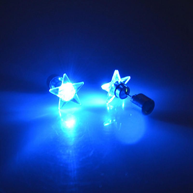 1 Par De Atractivos Pendientes Led Iluminados Con Forma De Estrella Brillante Para Mujer Regalo De Navidad