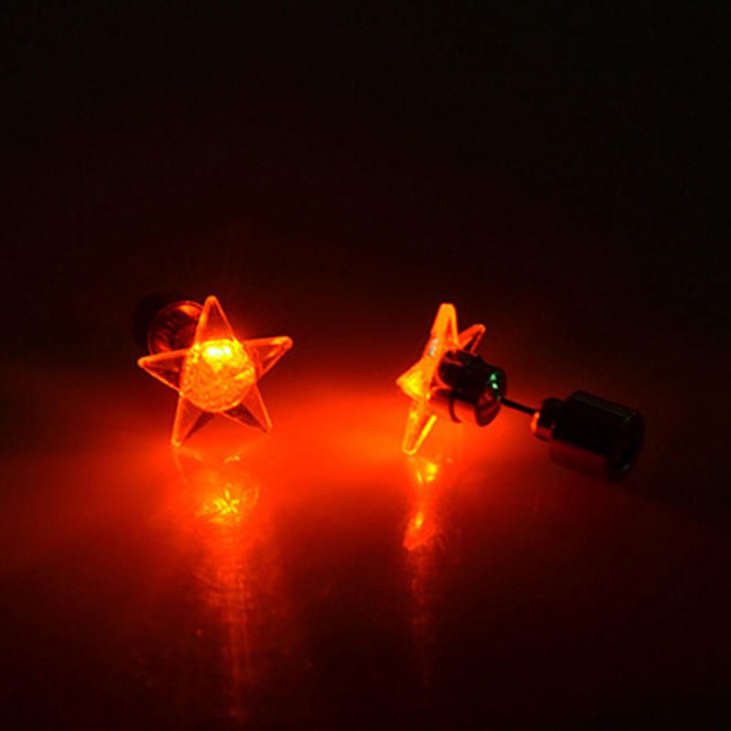 1 Par De Atractivos Pendientes Led Iluminados Con Forma De Estrella Brillante Para Mujer Regalo De Navidad