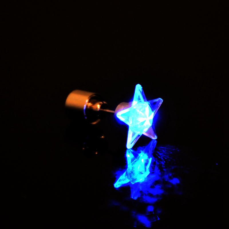 1 Par De Atractivos Pendientes Led Iluminados Con Forma De Estrella Brillante Para Mujer Regalo De Navidad