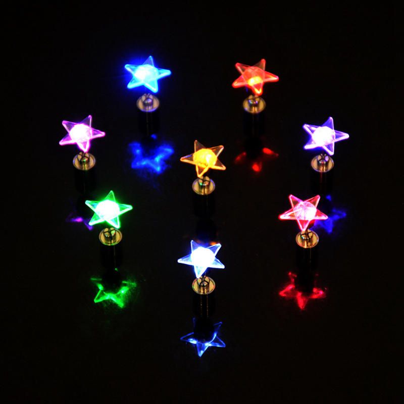 1 Par De Atractivos Pendientes Led Iluminados Con Forma De Estrella Brillante Para Mujer Regalo De Navidad