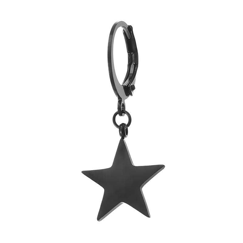 1 Pieza De Acero De Titanio Estilo Simple Colgante De Estrella Pendientes De Moda Para Hombres