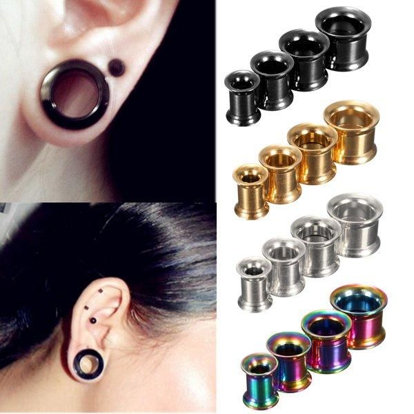 1pc Tapón De Oreja Acampanado De Acero Inoxidable Piercing De Túnel Expansor Hueco