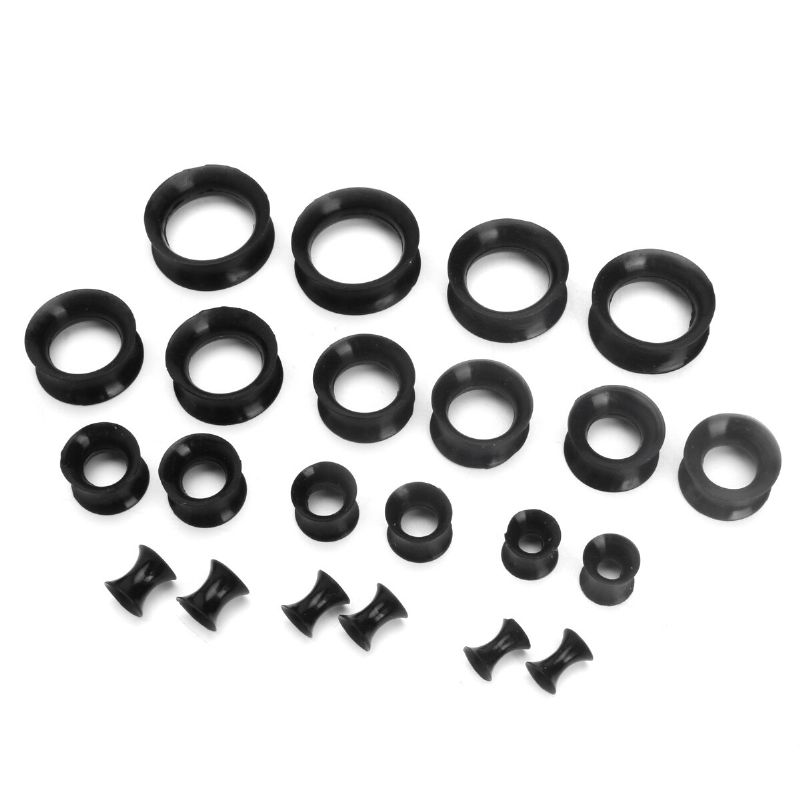 22 Piezas De Silicona Flexible Túneles De Carne De Oído Tapones Medidores Expansor Kits De Estiramiento Pendiente