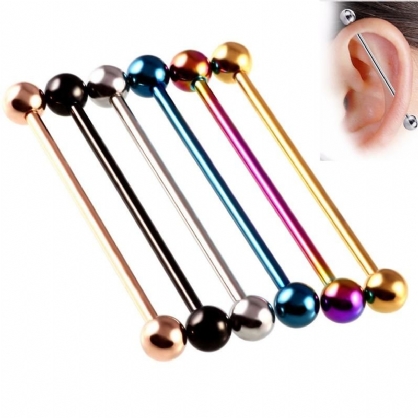 Agujeros De Oreja De Acero Inoxidable Multicolor De Moda Barbell Ear Stud Regalo Para Hombres Y Mujeres