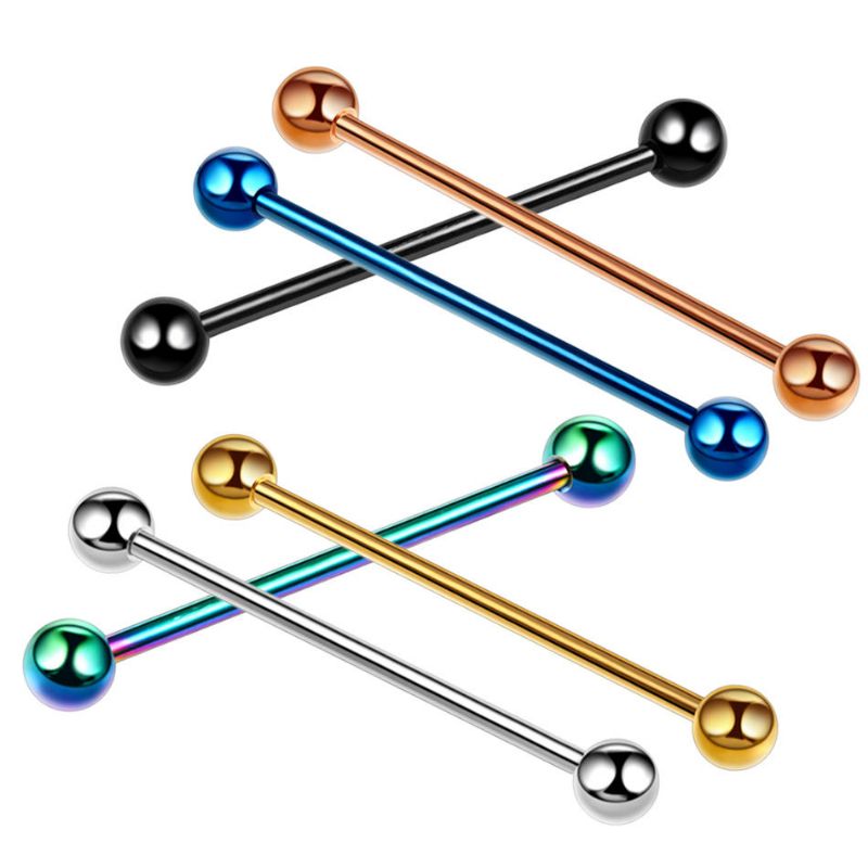 Agujeros De Oreja De Acero Inoxidable Multicolor De Moda Barbell Ear Stud Regalo Para Hombres Y Mujeres