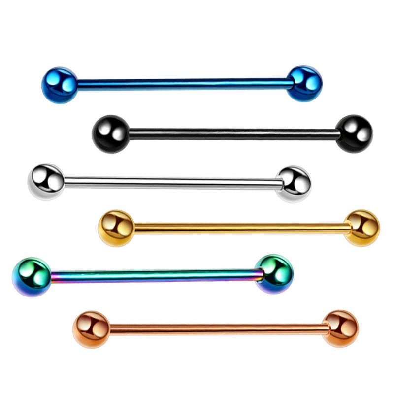 Agujeros De Oreja De Acero Inoxidable Multicolor De Moda Barbell Ear Stud Regalo Para Hombres Y Mujeres