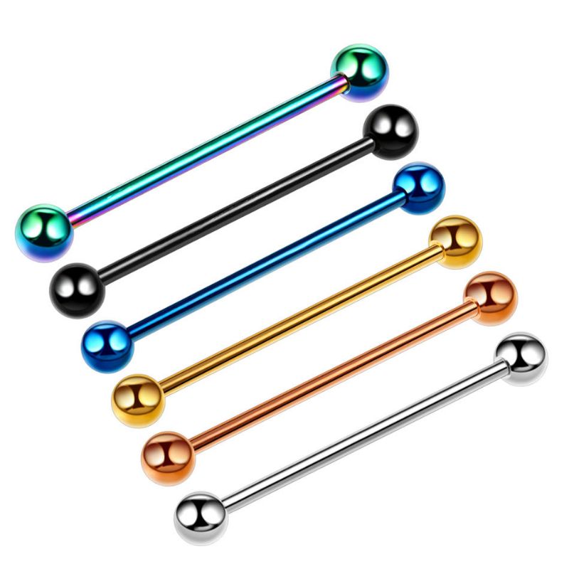 Agujeros De Oreja De Acero Inoxidable Multicolor De Moda Barbell Ear Stud Regalo Para Hombres Y Mujeres