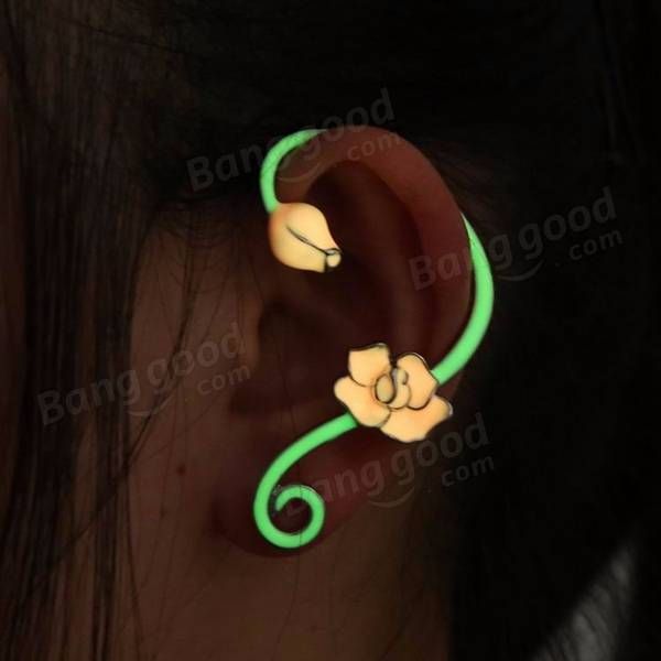 Clip De Oreja Luminoso Creativo Europeo Animal Flor Wrap Pendiente Brazalete