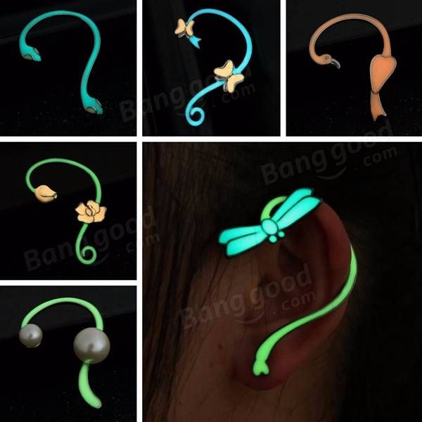 Clip De Oreja Luminoso Creativo Europeo Animal Flor Wrap Pendiente Brazalete