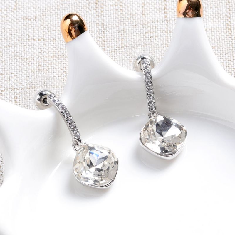 Pendiente De Gota De Cristal Clásico Pendientes De Mujer De Diamantes De Imitación Deslumbrantes Elegantes El Mejor Regalo