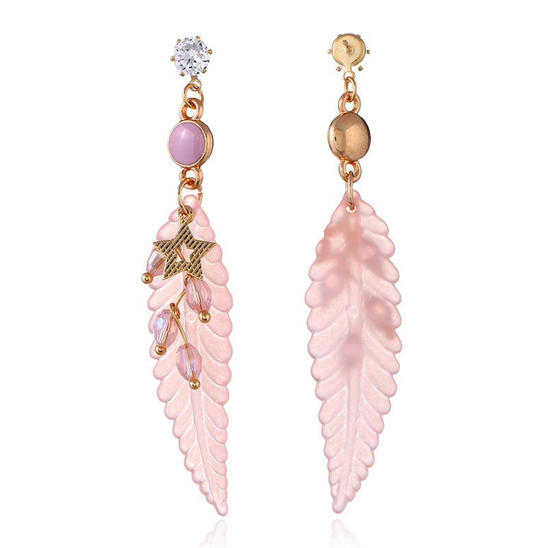 Pendiente De Plumas De Moda Pendientes Colgantes De Acrílico Con Diamantes De Imitación De Estrella Regalo Para Niñas Mujeres