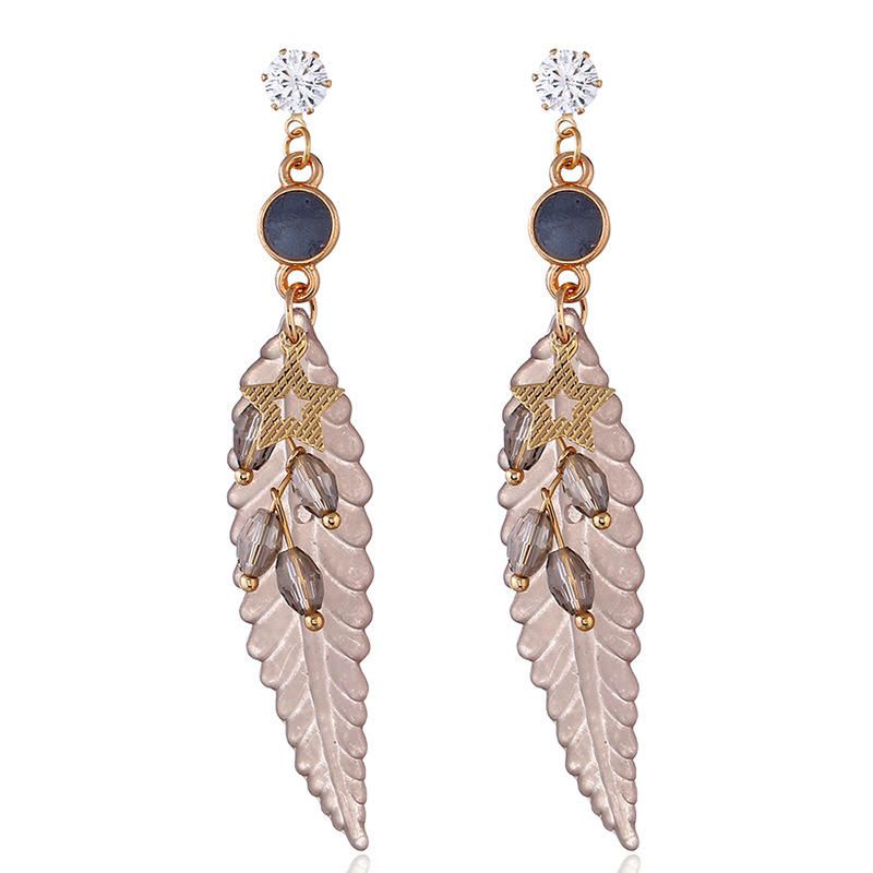 Pendiente De Plumas De Moda Pendientes Colgantes De Acrílico Con Diamantes De Imitación De Estrella Regalo Para Niñas Mujeres