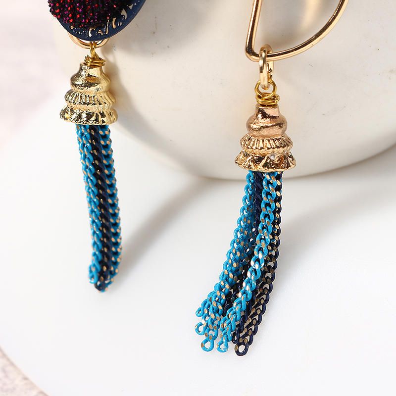 Pendientes Bohemios De Lujo Chapado En Oro Flor Encanto Borla Colgante Oreja Gota Joyería Boho Para Mujeres