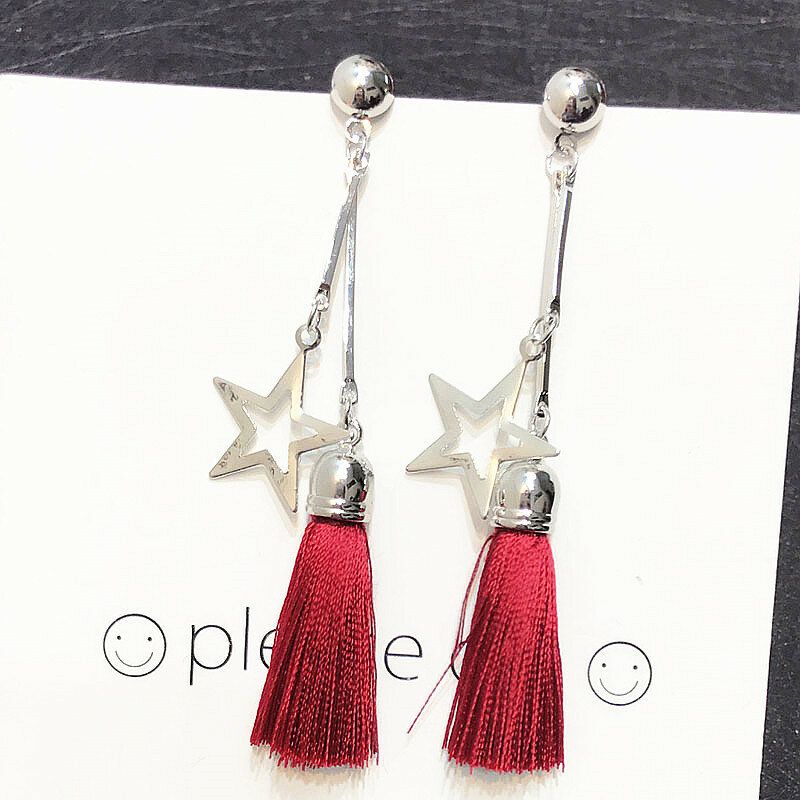 Pendientes De Borla De Gota De Oreja De Estrellas Dulces Regalo Para Mujer